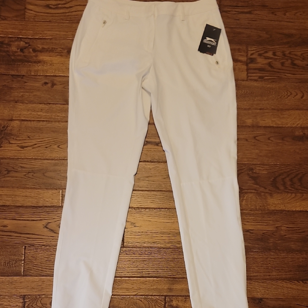 Slazenger NWT Women's White Straight Leg Golf Pants